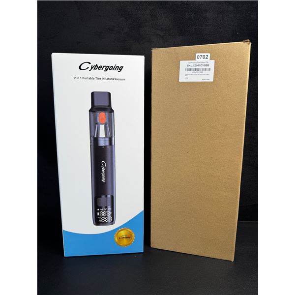 Cybergoing 2-in-1 Portable Tire Inflator & Cordless Handheld Car Vacuum with LED Screen - NEW