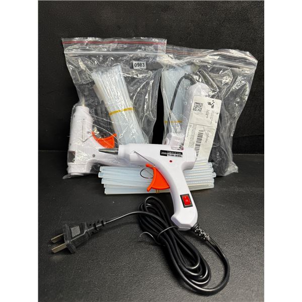 3 20W Mini Hot Glue Guns with Glue Sticks - New