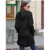 Image 3 : Womens Long Hooded Jacket with Pockets Size XXL - New