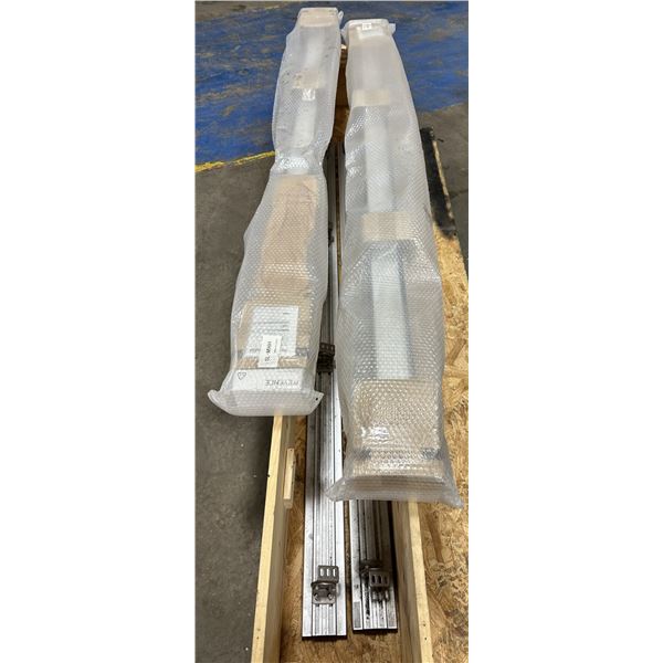 Lot of (4) Keyence #SL-M96H Safety Light Curtain Mirrors & Brackets