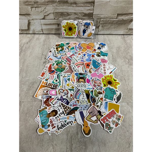 Lot of 2 Vinyl Nurse Stickers 100 Per