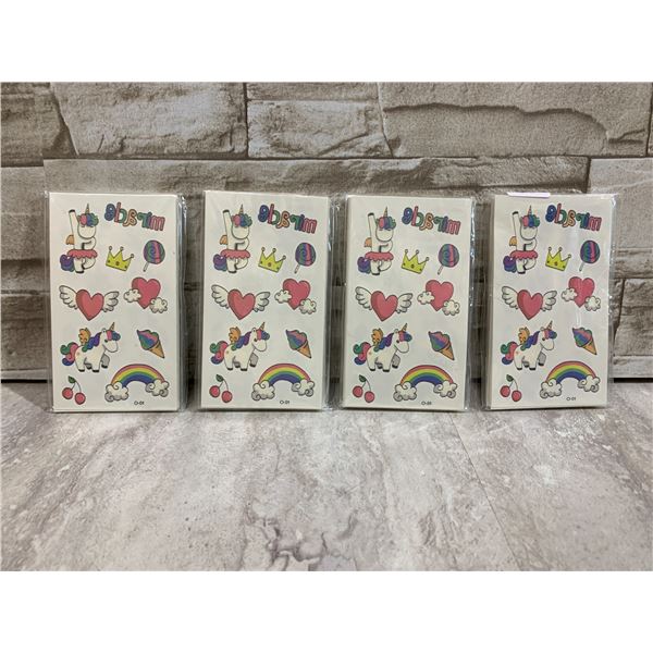 Lot of 4 Temporary Tattoos 30 Sheets Per Pack