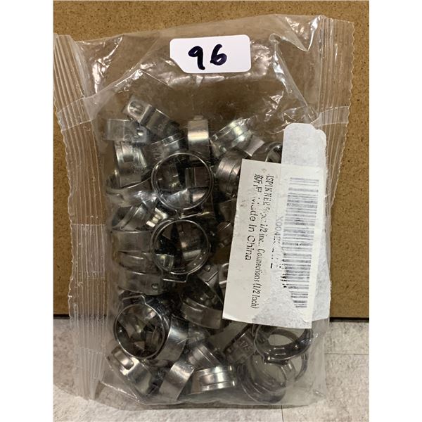 50 -1/2" Stainless Steel Single Ear Hose Clamps /Pex Crimp Rings