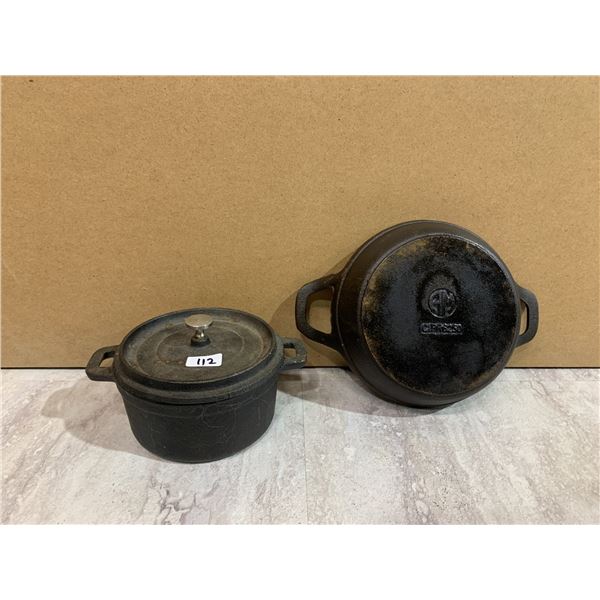 3 Pcs AM Cast Iron Pan With 6" Round and 5" Pot With Lid