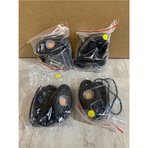 Yellow LED Rock Lights 4 Pods Waterproof Underglow Underbody Kit Crawler Kit