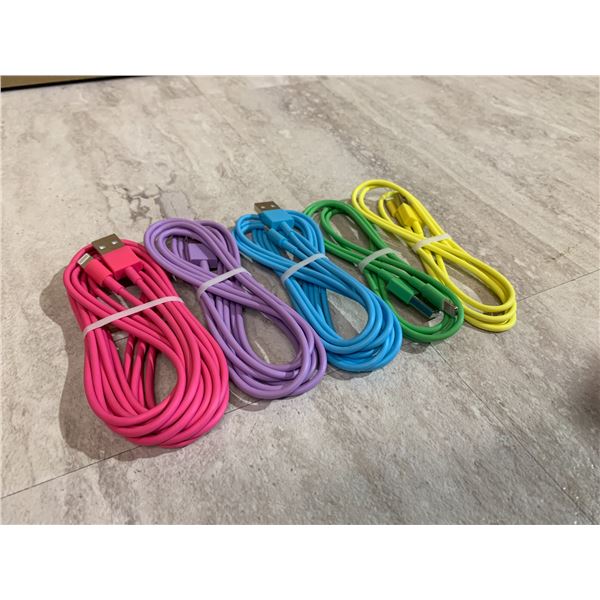 Lot of 5 Multi Color Lightning Chargers
