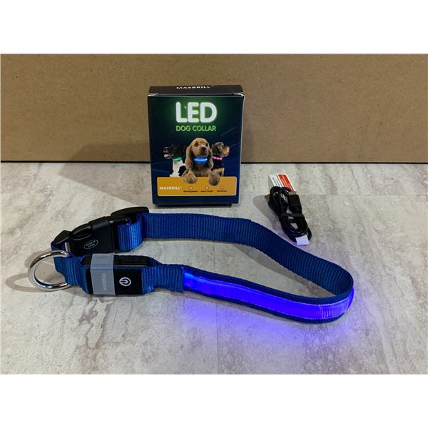 Light Up LED Dog Collar - Medium - Blue