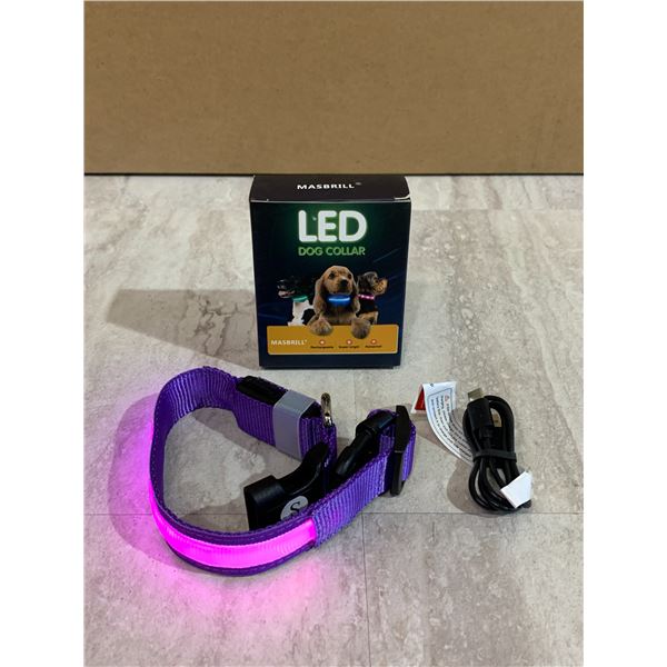 Light Up LED Dog Collar - Small - Purple