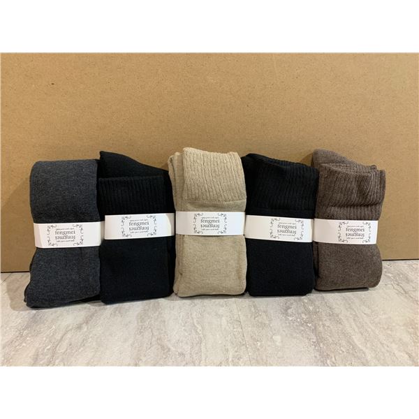 5 Pairs of Warm Knee High Socks for Women