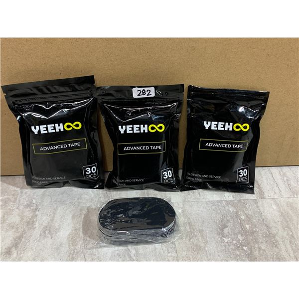3 Packs of Yeeh Advanced Tape - 30 Pcs x 3 (mouth tape for snoring)