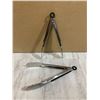 Image 1 : 2 Pack of Locking Metal Tongs