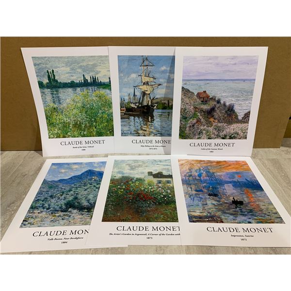 Evole Home Art Prints - Claude Monet Set 604 - 6 Money Prints Included