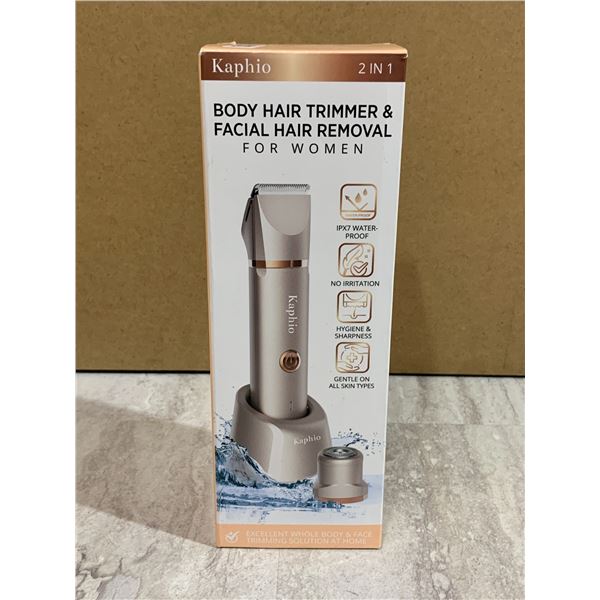 Kaphio Body Hair Trimmer & Facial Hair Removal For Women - Waterproof & Wireless