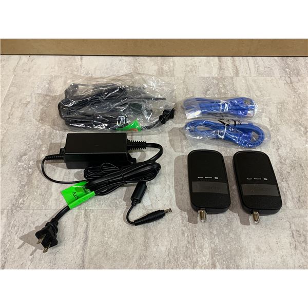 2 Pack - Broadband Deca Ethernet to Coax Adapter w/ AC Power Supplies.