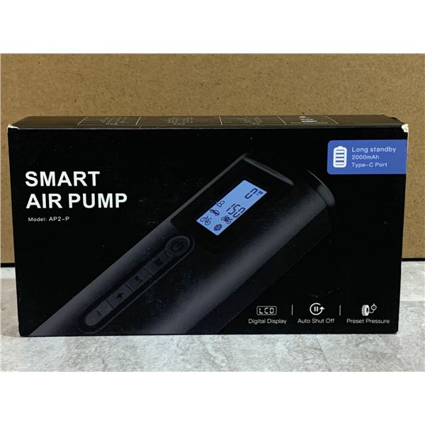 Smart Air Pump/Cordless Portable Electric Tire Inflator with Power Bank Function & LED Light
