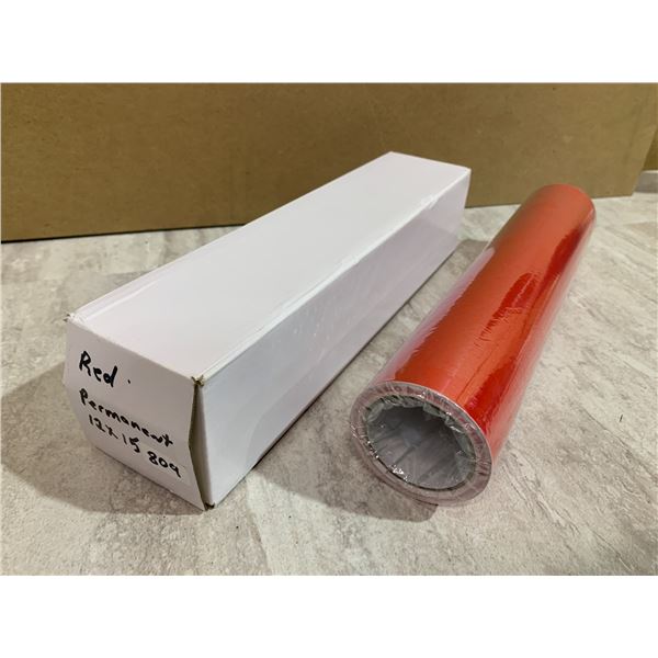 Red Permanent Vinyl 12 in x 15 ft - Glossy Red -Compatible with Cricut