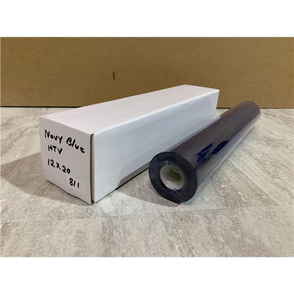 Navy Blue 12 inch x 25 ft Iron On Vinyl - Navy Blue HTV - Compatible with Cricut