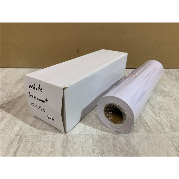 White Permanent Vinyl 12 in x 40 ft - Glossy White -Compatible with Cricut