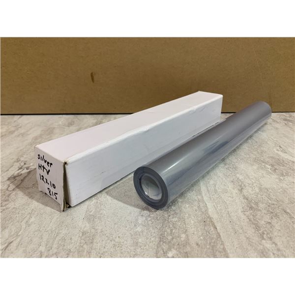 Silver 12 inch x 10 ft Iron On Vinyl - Silver HTV - Compatible with Cricut
