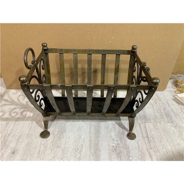 Vintage French Wrought Iron Firewood Holder