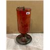 Image 1 : Vintage Perky-Pet Antique-Style Red Glass Hummingbird Feature - Embossed