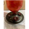 Image 4 : Vintage Perky-Pet Antique-Style Red Glass Hummingbird Feature - Embossed