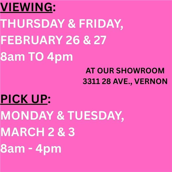 VIEWING & PICKUP DATES