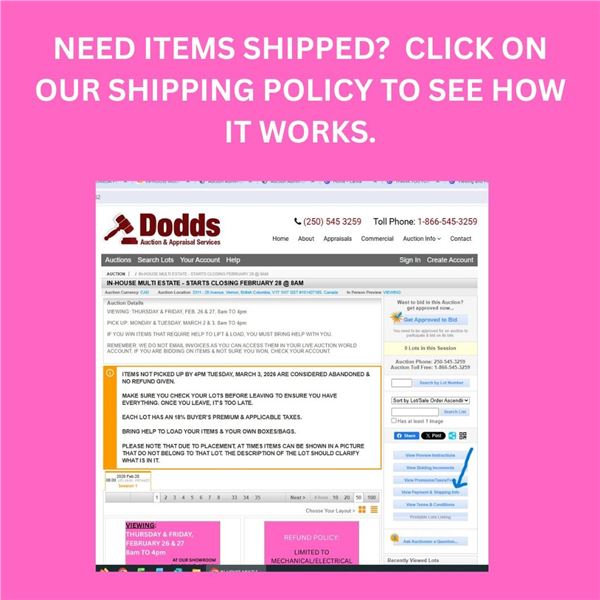 SHIPPING INFORMATION