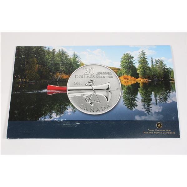 2011 1/4 OZ CANOE #2 FINE SILVER COIN