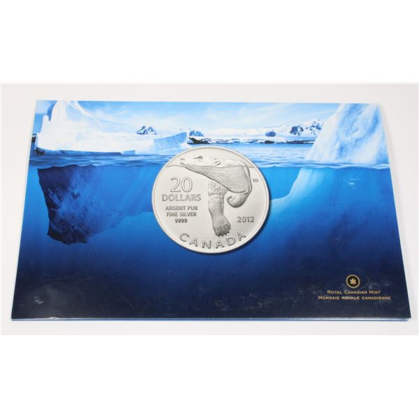 2012 1/4 OZ POLAR BEAR #3 FINE SILVER COIN