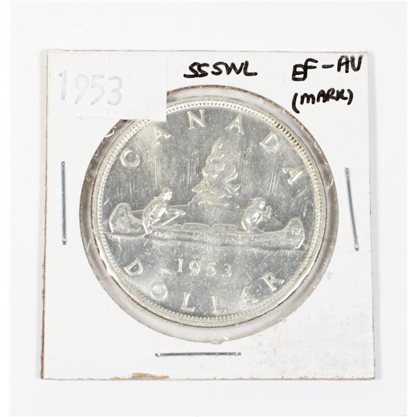 1953 CANADIAN SILVER DOLLAR .6 OZ SILVER