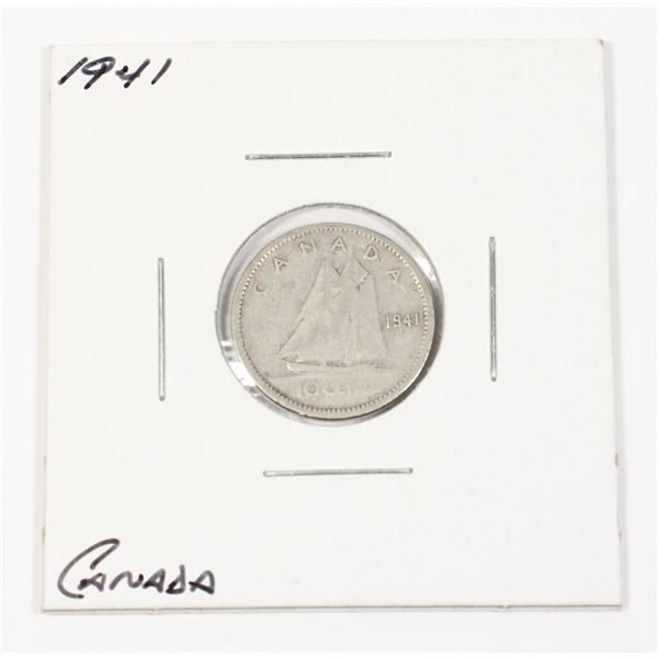 1941 CANADIAN 10 CENTS .06 OZ SILVER