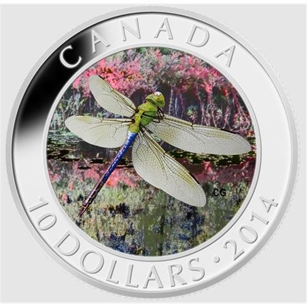 2014 1/2 OZ CANADA $10 DRAGONFLY-GREEN DARNER