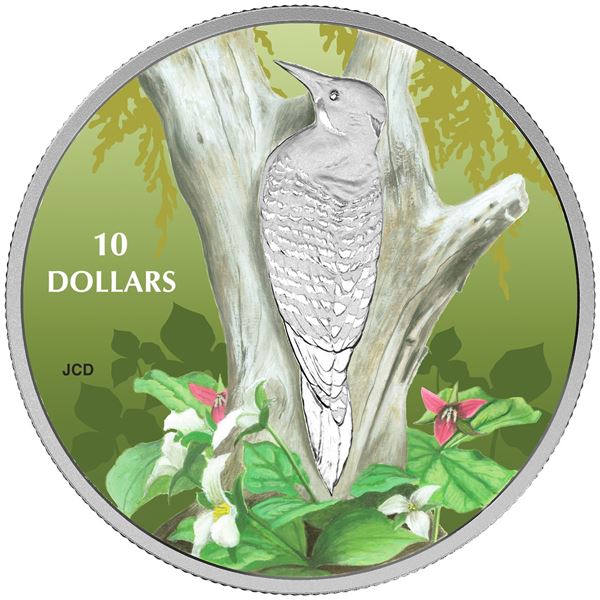 2017 1/2OZ CANADA $10 BIRDS AMONG NATURE'S COLOURS