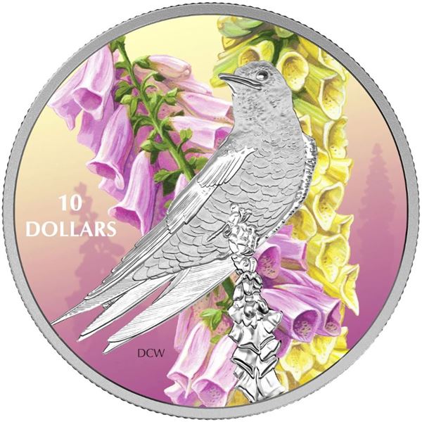 2017 1/2OZ CANADA $10 BIRDS AMONG NATURE'S COLOURS
