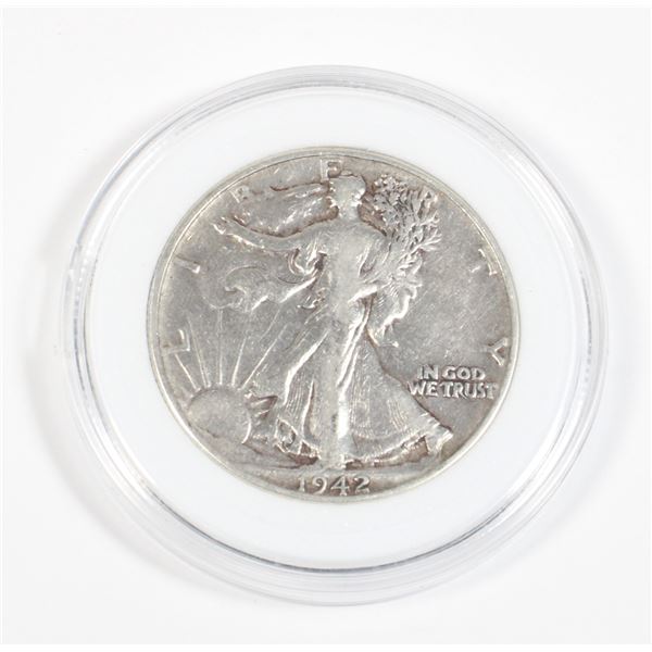 1942 WALKING LIBERTY HALF DOLLAR 90% SILVER