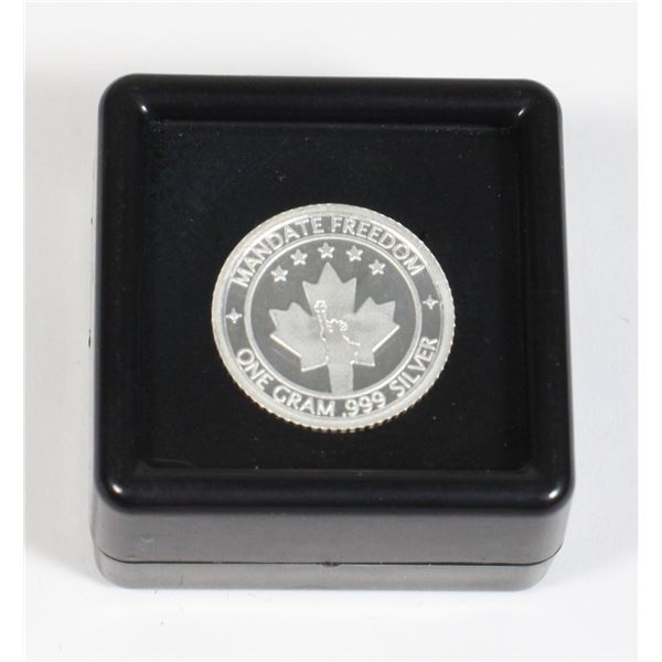 1 GRAM SILVER ROUND IN GEMSTONE DISPLAY BOX