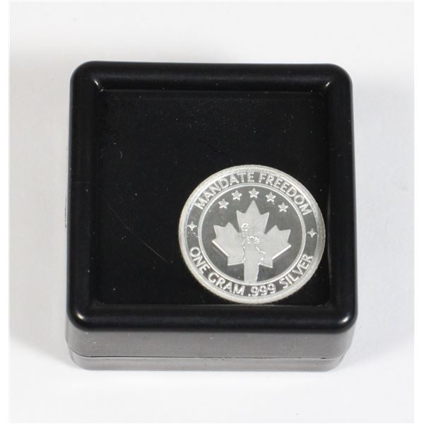 1 GRAM SILVER ROUND IN GEMSTONE DISPLAY BOX