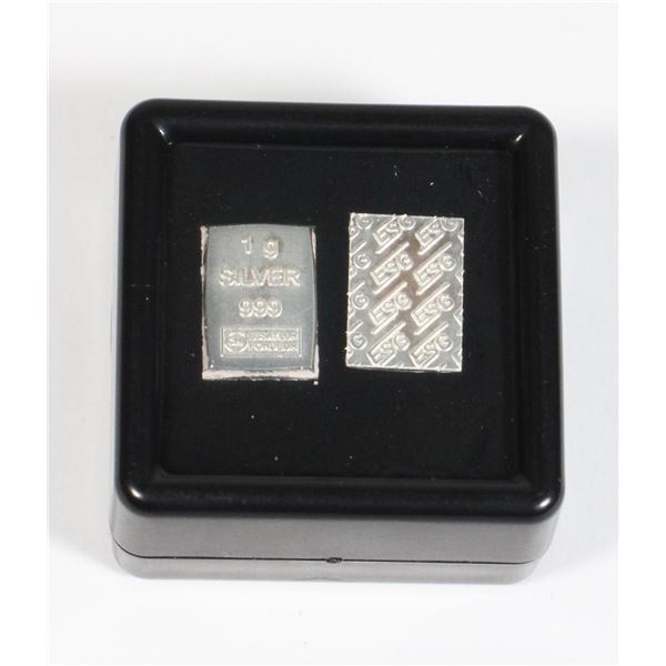 2 GRAMS SILVER BARS IN GEMSTONE DISPLAY BOX