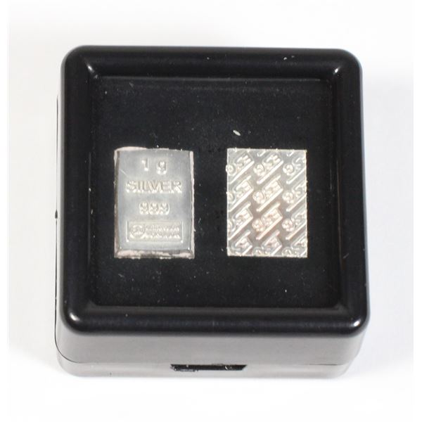 2 GRAMS SILVER BARS IN GEMSTONE DISPLAY BOX