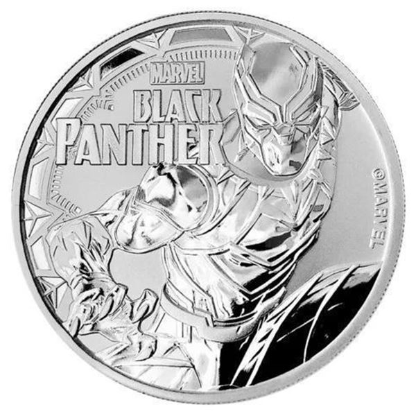 1 OZ 2018 BLACK PANTHER SILVER COIN MARVEL SERIES