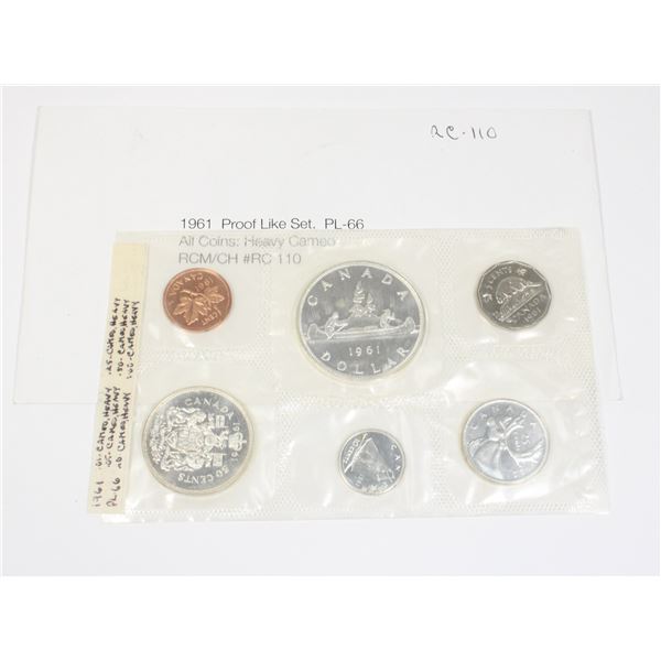1961 PROOF LIKE SET. PL-66 HEAVY CAMEO 1.1 OZ