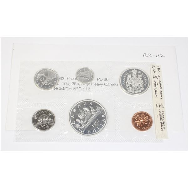 1963 PROOF LIKE SET. PL-66. HEAVY CAMEO 1.1 OZ