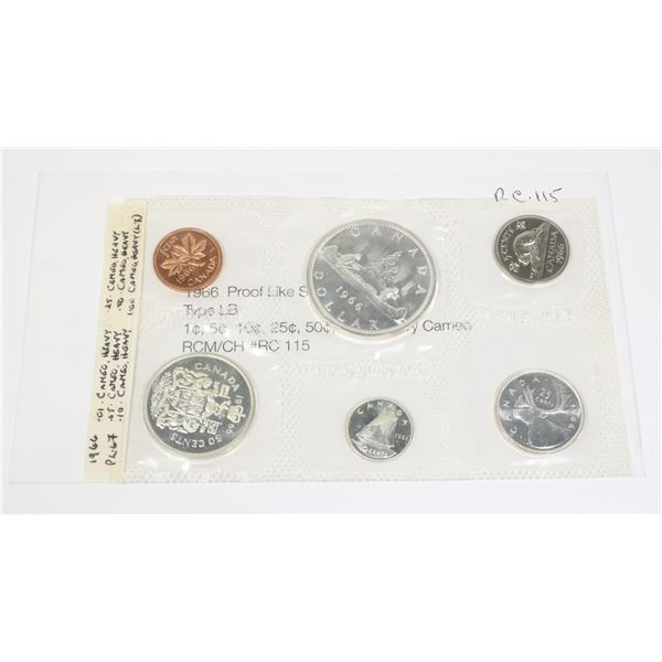 1966 PROOF LIKE SET. PL-66. HEAVY CAMEO 1.1 OZ