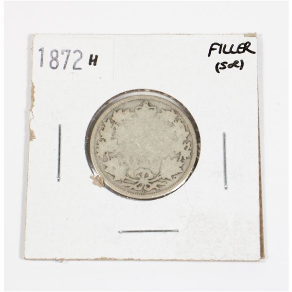 1872 H CANADA 25 CENT 92.5% SILVER