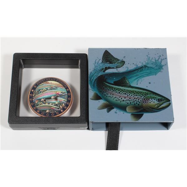 STEELHEAD FISHING TROUT 1 OZ .999 FINE COPPER