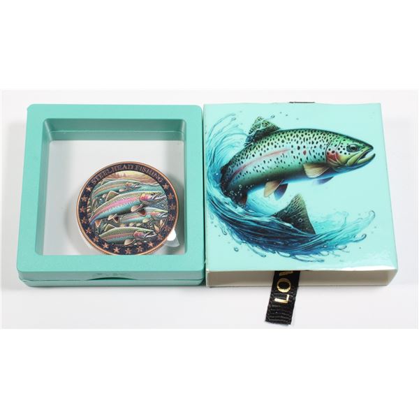 STEELHEAD FISHING TROUT 1 OZ .999 FINE COPPER