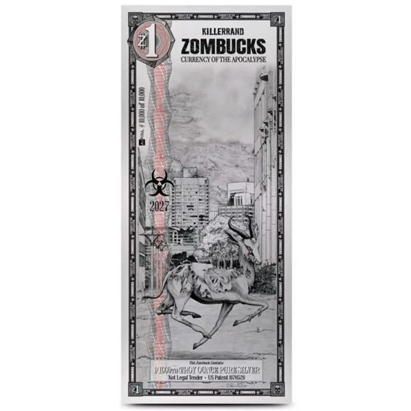 KILLERAND 2026 1/1000 OZ ZOMBUCKS SILVER NOTE