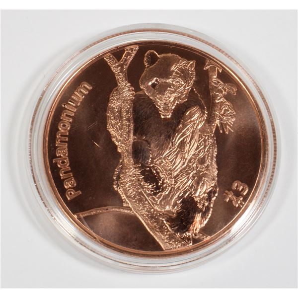 ZOMBUCKS WORLD PANDEMONIUM 1 OZ COPPER ROUND.