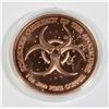 Image 2 : ZOMBUCKS WORLD PANDEMONIUM 1 OZ COPPER ROUND.